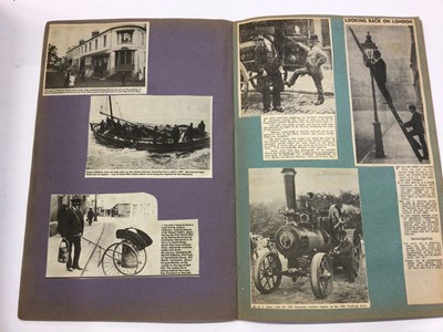 Lot 1486 - Box of ephemera including Victorian novelty card, Eastern Gas ephemera, 1930's Clacton auction catalogue, newspaper scraps of Clacton and other local interest (1 box)