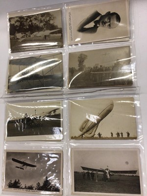 Lot 1515 - Aviation postcards, 16 real photographs of early aviation to include airship, famous aviators, include Graham White Macos Manlon and Alan Gosham