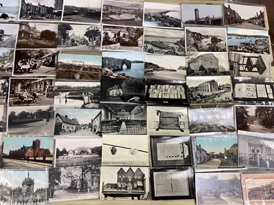 Lot 1517 - Case of postcards, about 400, many real photographic including street scenes, stations, Post Offices. Includes steam engine 'Morpeth Rural District Council' and unidentified miners with cage for de...