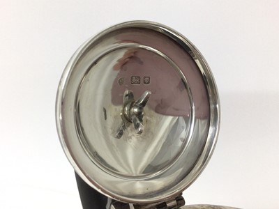 Lot 277 - 1930's silver hot water pot, with ebony handle and finial, (London 1936), all at 11ozs