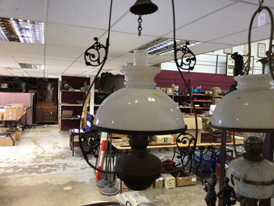 Lot 2699 - Two hanging oil lamps