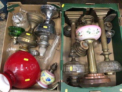 Lot 2702 - Two boxes of various oil lamps and fittings