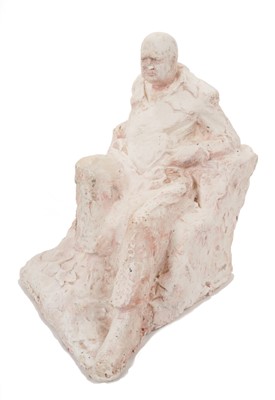 Lot 79 - *Oscar Nemon (1906-1985),plaster maquette of Sir Winston Churchill reclining
