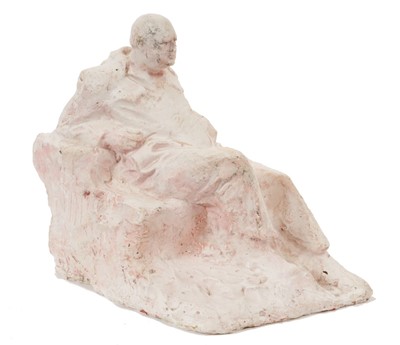 Lot 79 - *Oscar Nemon (1906-1985),plaster maquette of Sir Winston Churchill reclining