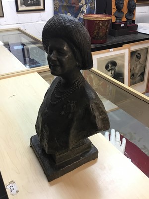 Lot 83 - *Oscar Nemon (1906-1985) bronze resin bust of H.M.Queen Elizabeth The Queen Mother