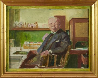 Lot 187 - *Sir Gerald Kelly (1879-1972) oil on panel - seated gentleman, possibly a self-portrait