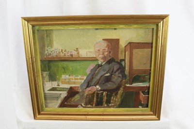 Lot 187 - *Sir Gerald Kelly (1879-1972) oil on panel - seated gentleman, possibly a self-portrait