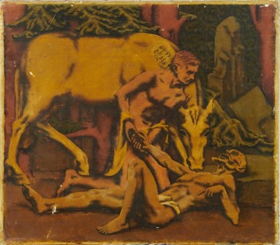 Lot 1136 - Charles William Fliess (1899-1956) oil on canvas - The Good Samaritan