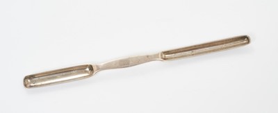 Lot 367 - George IV silver double ended marrow scoop, (Newcastle 1828), maker James Bell, 22.5cm in overall length.