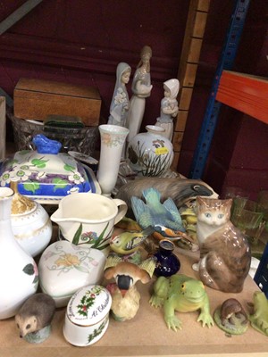 Lot 858 - Lladro and NAO ladies, animal ornaments and other china