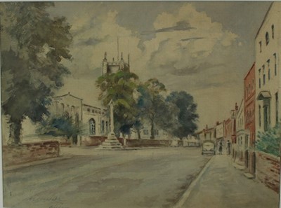 Lot 1007 - Ella Arawhinoa Constable (1893-1966), watercolour - Dedham High street, signed, glazed frame