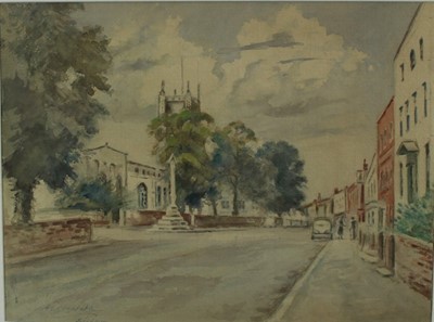 Lot 924 - Ella Arawhinoa Constable (1893-1966), watercolour - Dedham High street, signed, glazed frame