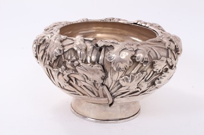 Lot 211 - Late 19th century Japanese silver bowl of typical double skin form