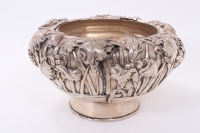 Lot 211 - Late 19th century Japanese silver bowl of typical double skin form