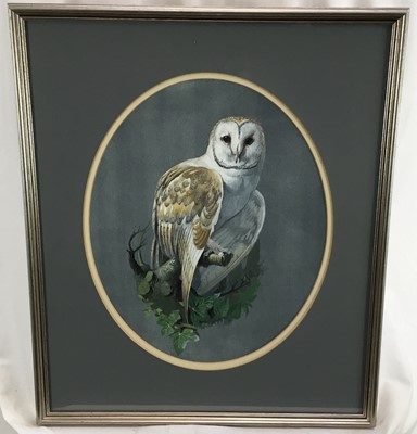 Lot 233 - Kenneth Smith, gouache - barn owl