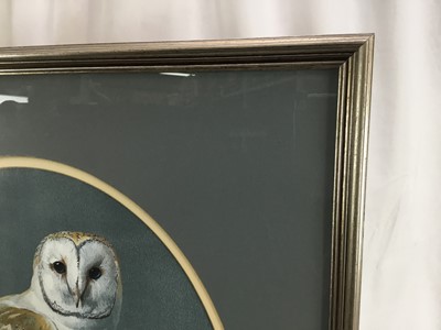Lot 233 - Kenneth Smith, gouache - barn owl