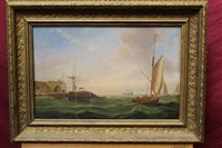 Lot 1039 - 19th century oil on panel - shipping off the...