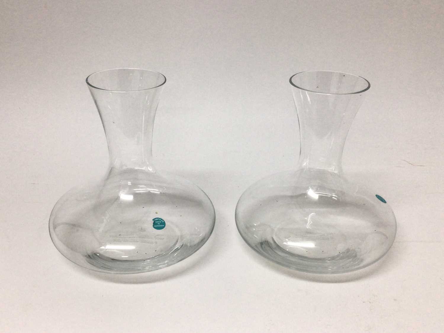 Lot 206 - Two Tiffany glass carafes, boxed