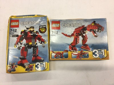 Lot 1960 - Lego Creator 6914 Dinosaur 3 in 1, 5764 Robot 3 in 1, 31018 Motorbike 3 in 1, 40107 Christmas Special with minifigs, all with instructions, Boxed