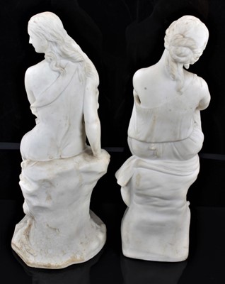 Lot 100 - Two Victorian Parian ware figures
