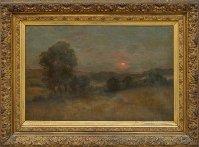 Lot 1181 - Alfred East (1844- 1913) oil on canvas - moonlit landscape, signed, bearing gallery label verso, in ornate gilt frame