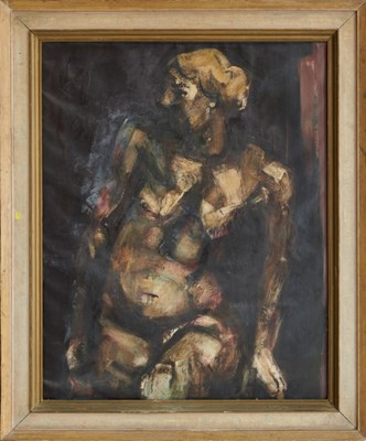 Lot 1171 - *Anthony Whishaw (b.1930) large oil on canvas - ‘Nude’, 130cm x 104cm with oil sketch verso, framed