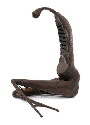 Lot 121 - Manner of Kennith Armitage, bronze reclining figure, unsigned