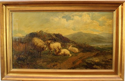 Lot 1213 - Henry Moore (1831-1895) oil on canvas - sheep in a landscape, signed and dated 1856, in gilt frame