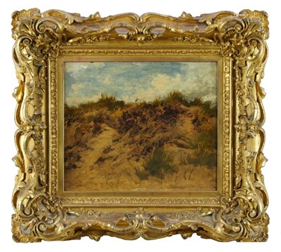 Lot 1124 - Benjamin Williams Leader (1831-1923) oil on panel - sand dunes, signed, framed