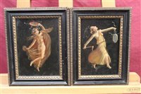 Lot 1048 - 19th century Neapolitan School pair oils on...