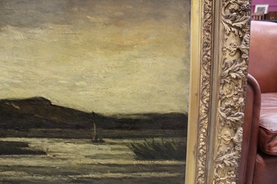 Lot 1170 - Arthur Douglas Peppercorn (1847 - 1924) oil on canvas, Loch Scene, signed, bearing label verso for British Empire Exhibition 1924