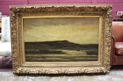 Lot 1170 - Arthur Douglas Peppercorn (1847 - 1924) oil on canvas, Loch Scene, signed, bearing label verso for British Empire Exhibition 1924