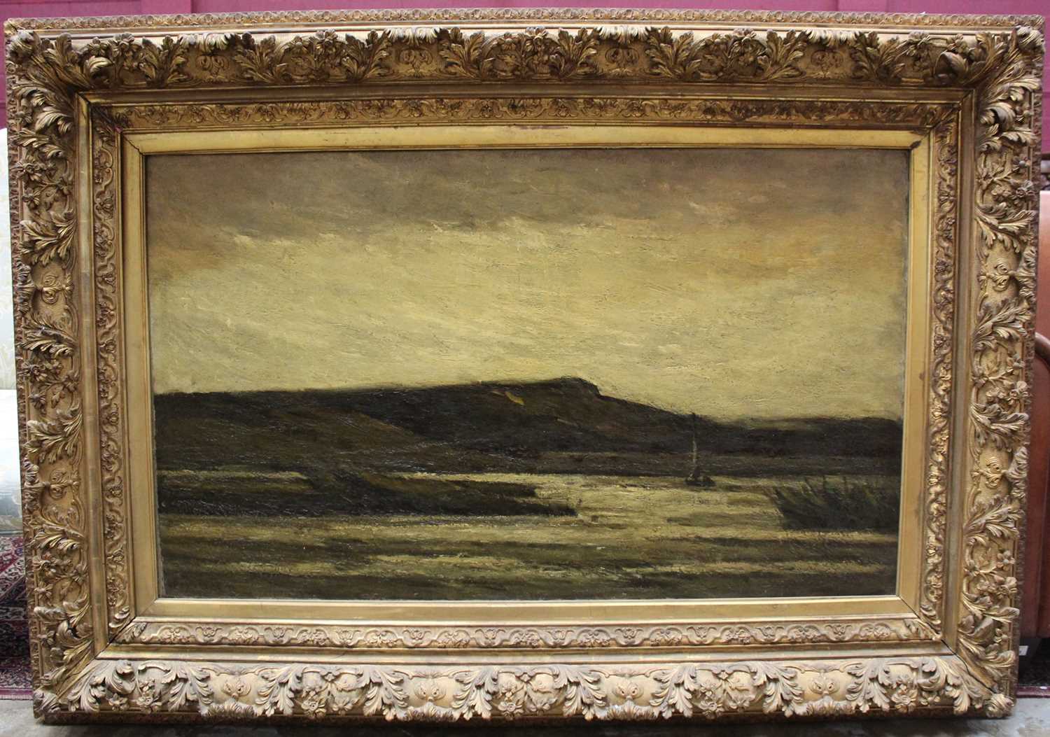 Lot 1170 - Arthur Douglas Peppercorn (1847 - 1924) oil on canvas, Loch Scene, signed, bearing label verso for British Empire Exhibition 1924