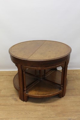 Lot 1313 - 1930s oak circular nest of coffee tables