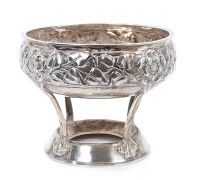 Lot 733 - Arts & Crafts silver pedestal bowl by A E Jones