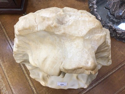 Lot 722 - Art Nouveau carved marble head of a girl with a flower in her hair