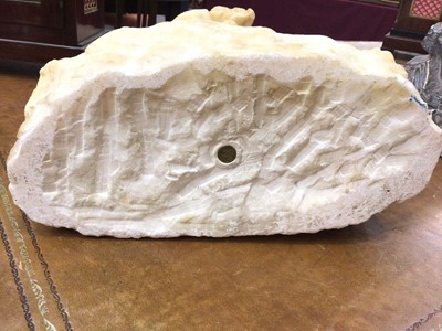 Lot 722 - Art Nouveau carved marble head of a girl with a flower in her hair