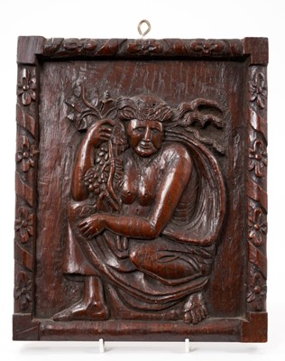 Lot 708 - 18th century Continental carved oak panel