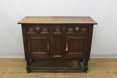 Lot 1317 - 18th century small oak sideboard