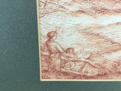 Lot 60 - Selwyn Image Red chalk study of figures and landscape, signed SI, image 20cm x 25cm