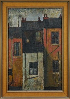 Lot 1126 - Euston Road School, oil on canvas - backs of houses, 50cm x 75cm, framed