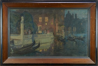 Lot 1169 - Attributed to Frank Brangwyn large pastel work - Venice, unsigned, in glazed frame