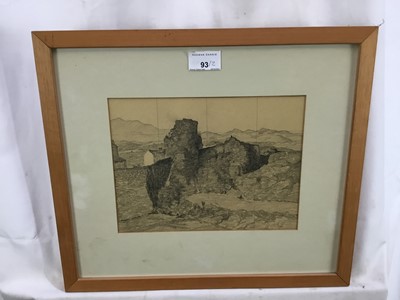 Lot 93 - Bertram Nicholls (1883-1974), two pencil sketches, landscapes