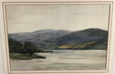 Lot 78 - Peppercorn Early 20th century watercolour - loch scene, 35cm x 24cm in glazed frame