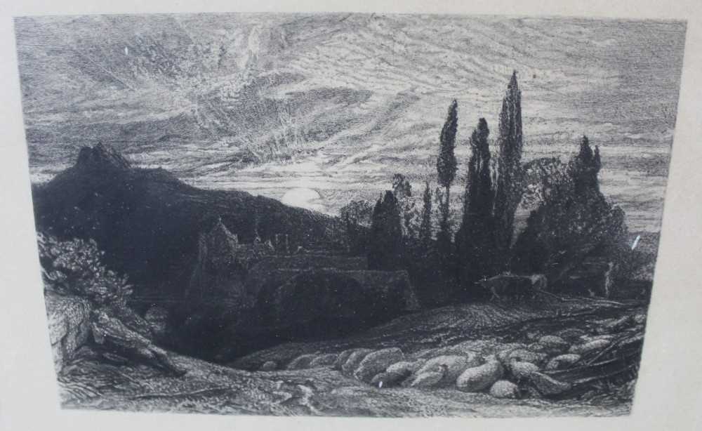 Lot 1183 - Samuel Palmer (1805-1881) engraving - The Rising Moon, unsigned, in glazed frame