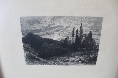 Lot 1183 - Samuel Palmer (1805-1881) engraving - The Rising Moon, unsigned, in glazed frame