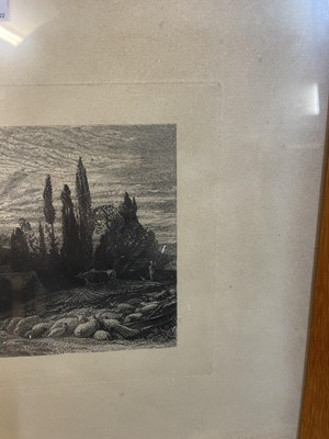 Lot 1183 - Samuel Palmer (1805-1881) engraving - The Rising Moon, unsigned, in glazed frame