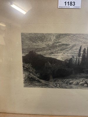 Lot 1183 - Samuel Palmer (1805-1881) engraving - The Rising Moon, unsigned, in glazed frame