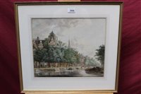 Lot 1054 - Late 19th century Dutch School watercolour -...