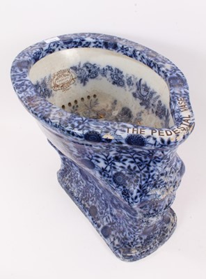 Lot 1319 - Victorian blue and white transfer decorated toilet bowl